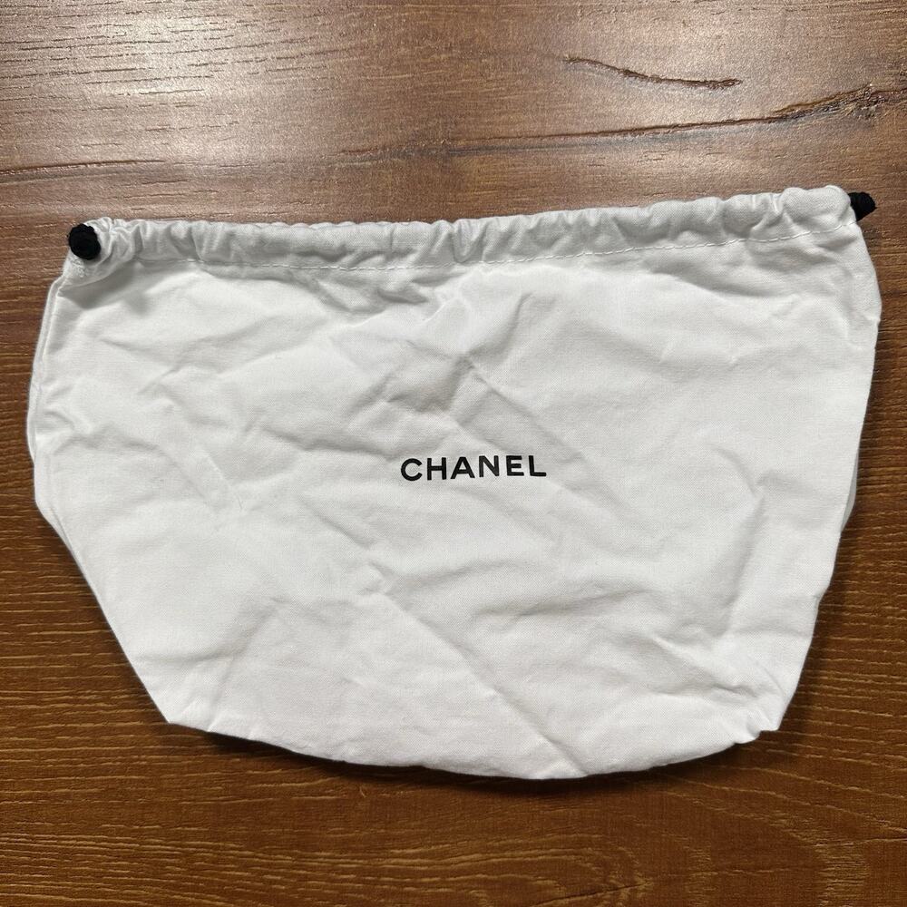 Chanel Dust Bag 11"x7.5 White Drawstring Cover Protector Storage Travel Cosmetic